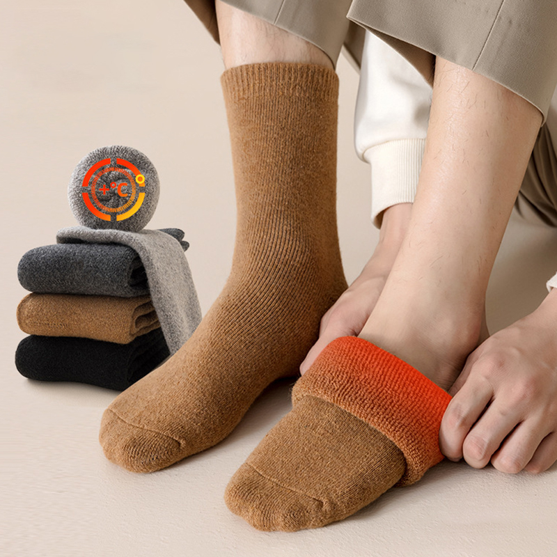 Thermal Sock Wool - 2 Pairs Winter Warm Socks Men's