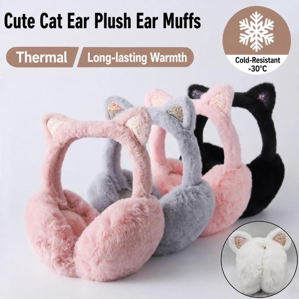 Earmuffs Foldable - Fashion Faux Fur Cat Ear Earmuffs