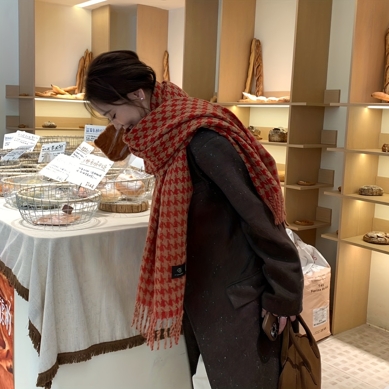 FANGSIGE Exquisite Hundred Tow - Wool Scarf Men ulasan dan harga