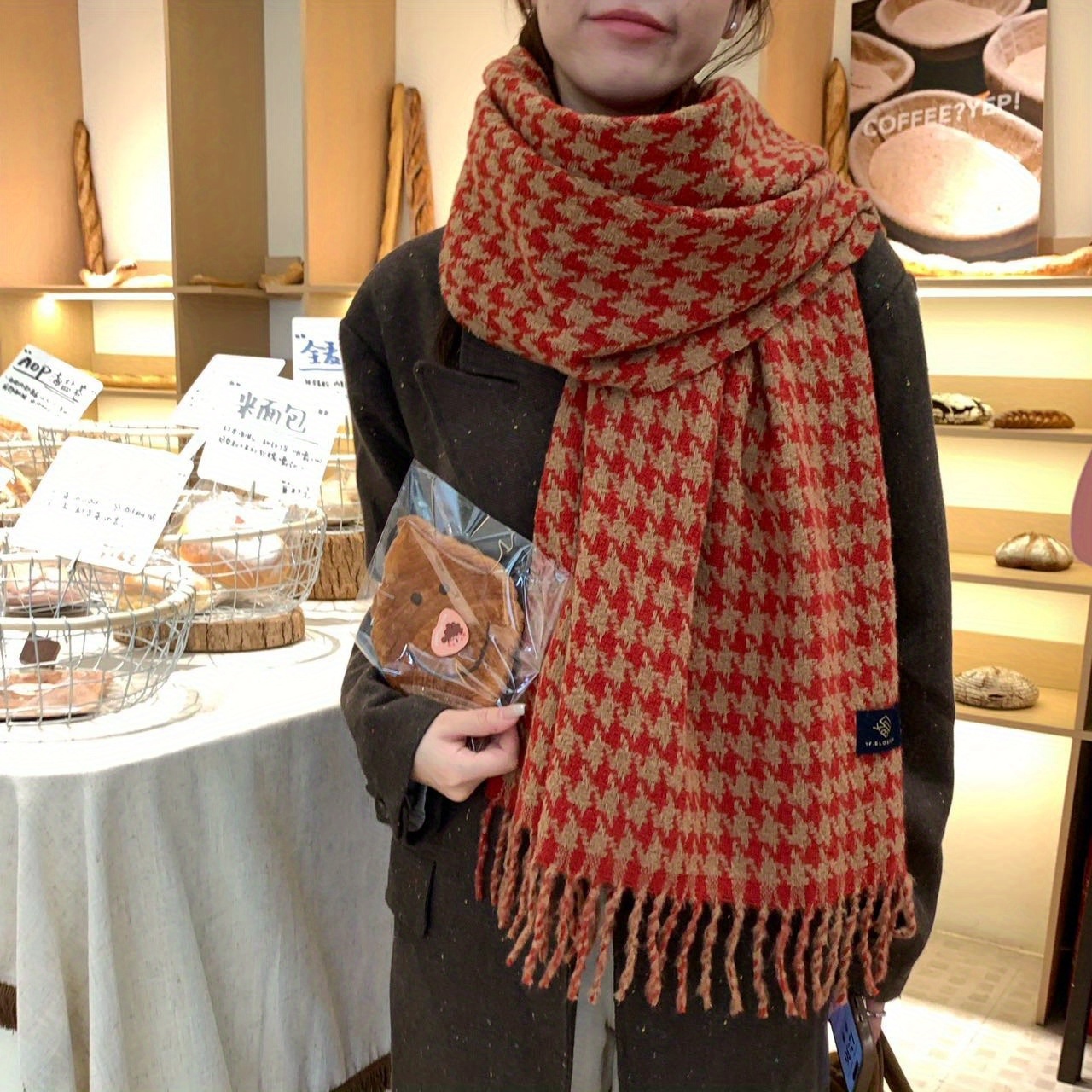 FANGSIGE Exquisite Hundred Tow - Wool Scarf Men ulasan dan harga