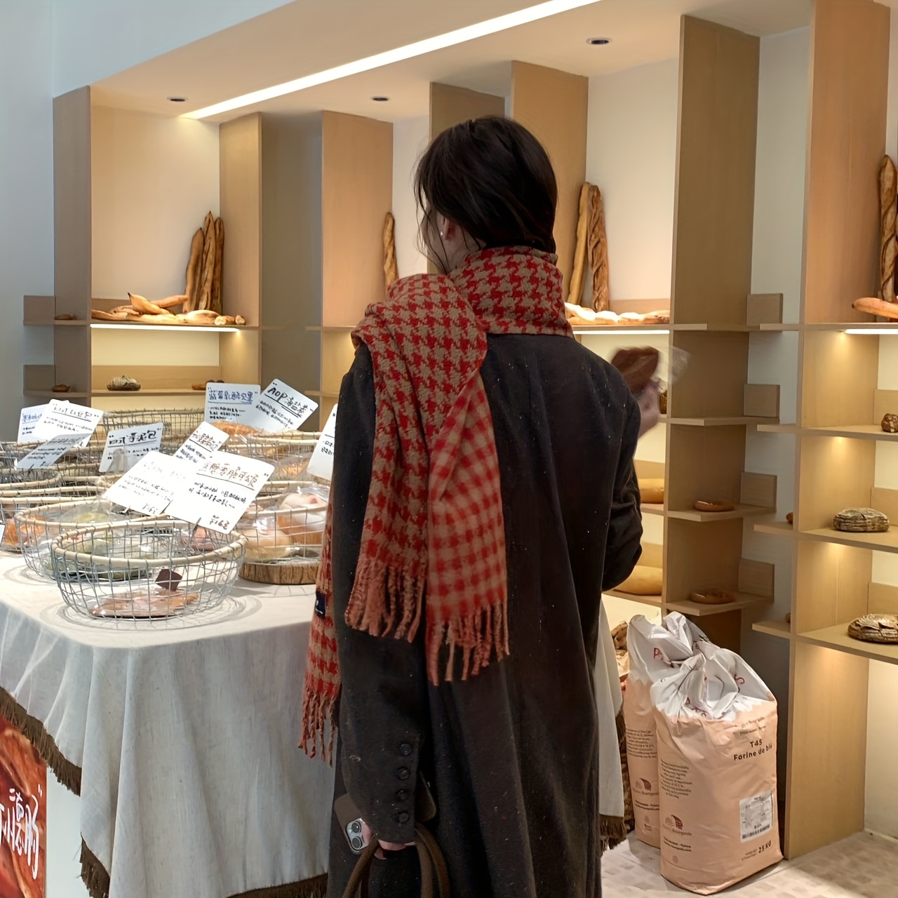 FANGSIGE Exquisite Hundred Tow - Wool Scarf Men ulasan dan harga