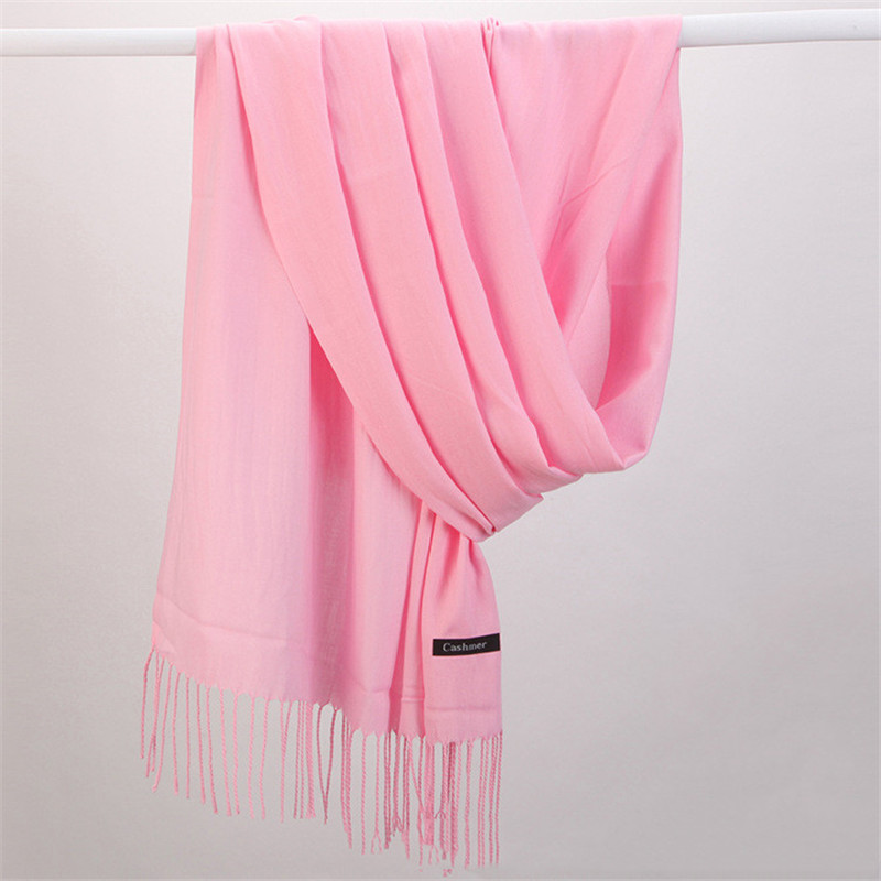 Fashion Solid Color 2023 Women - Cashmere Pashmina Wrap ulasan dan harga