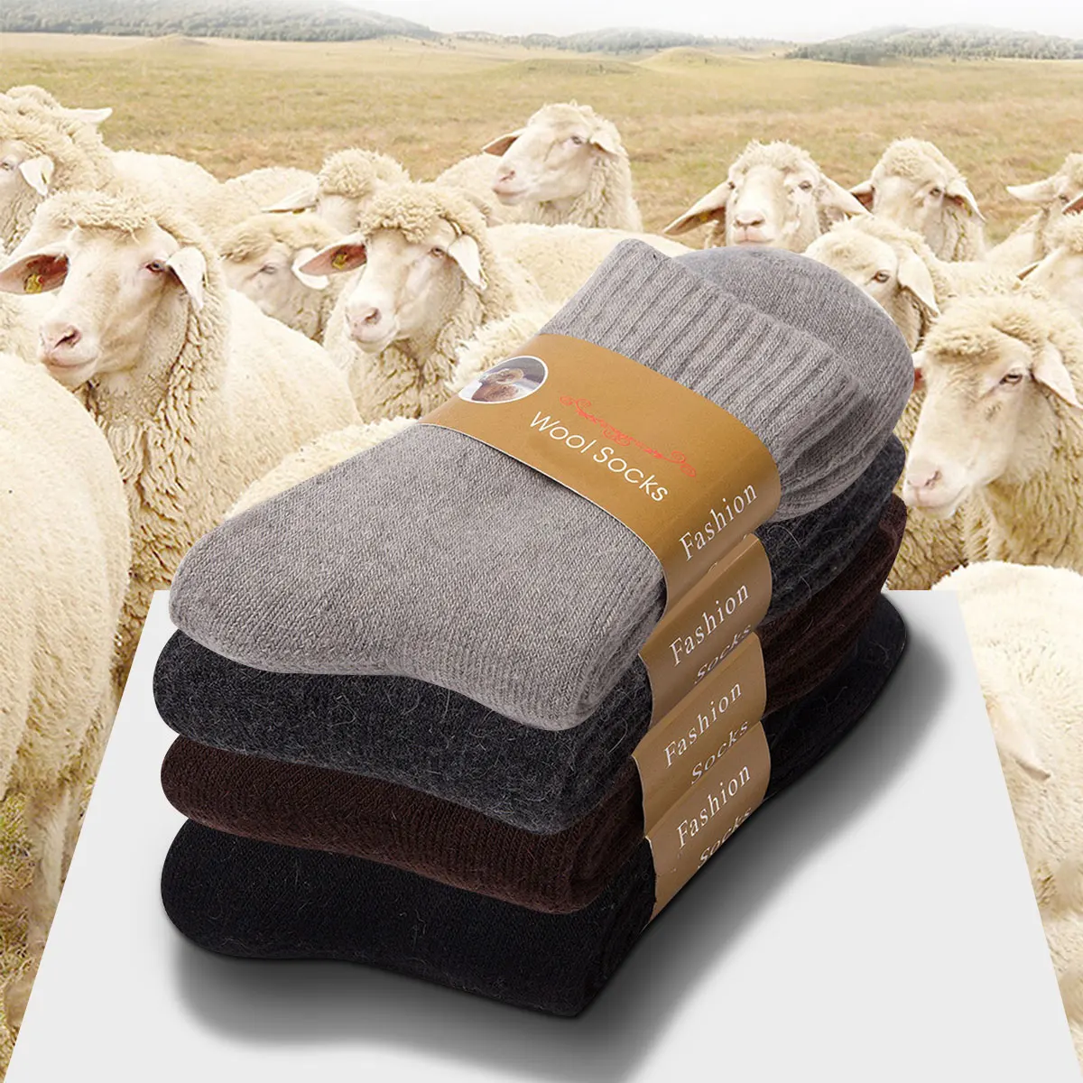 2 Pairs Winter Warm Socks Men' - Thermal Sock Wool ulasan dan harga