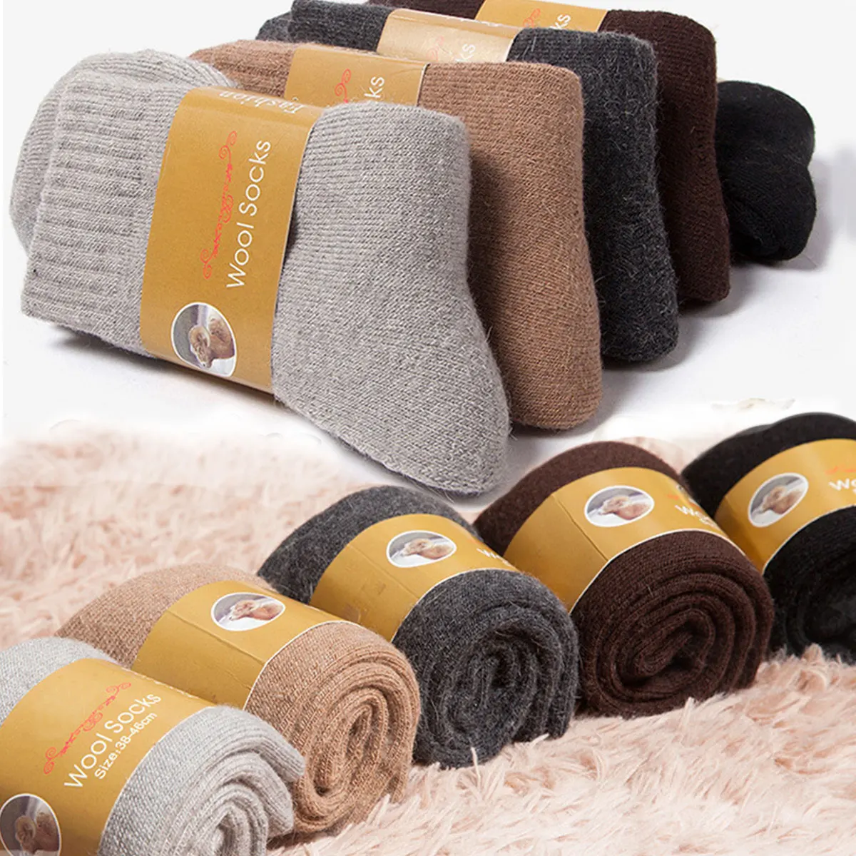 2 Pairs Winter Warm Socks Men' - Thermal Sock Wool ulasan dan harga