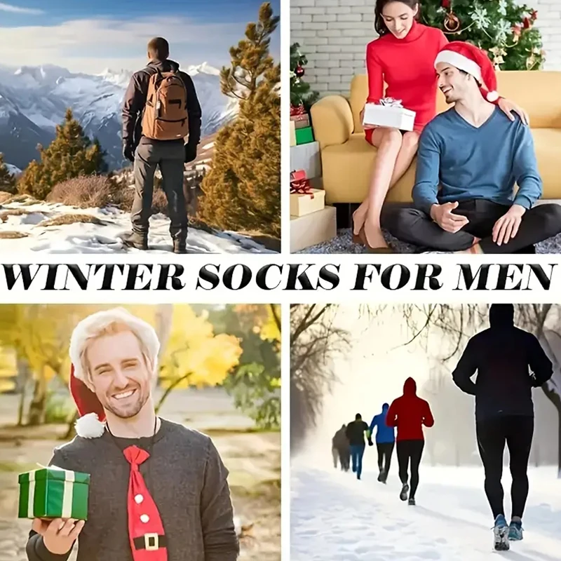 2 Pairs Winter Warm Socks Men' - Thermal Sock Wool ulasan dan harga