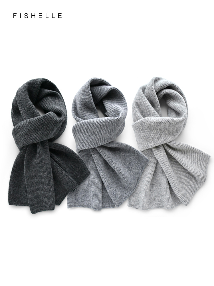 Gray solid color cashmere scar - Wool Scarf Men ulasan dan harga