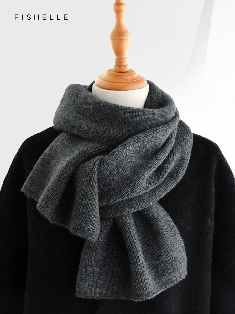 Gray solid color cashmere scar - Wool Scarf Men ulasan dan harga