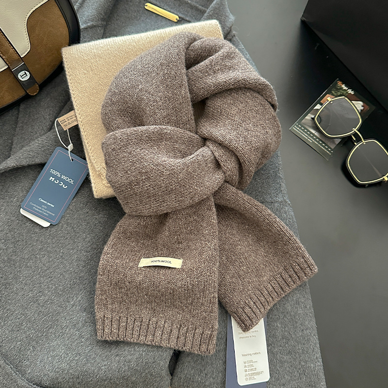 100% Wool Scarf Women Men Soli - Wool Scarf Men ulasan dan harga