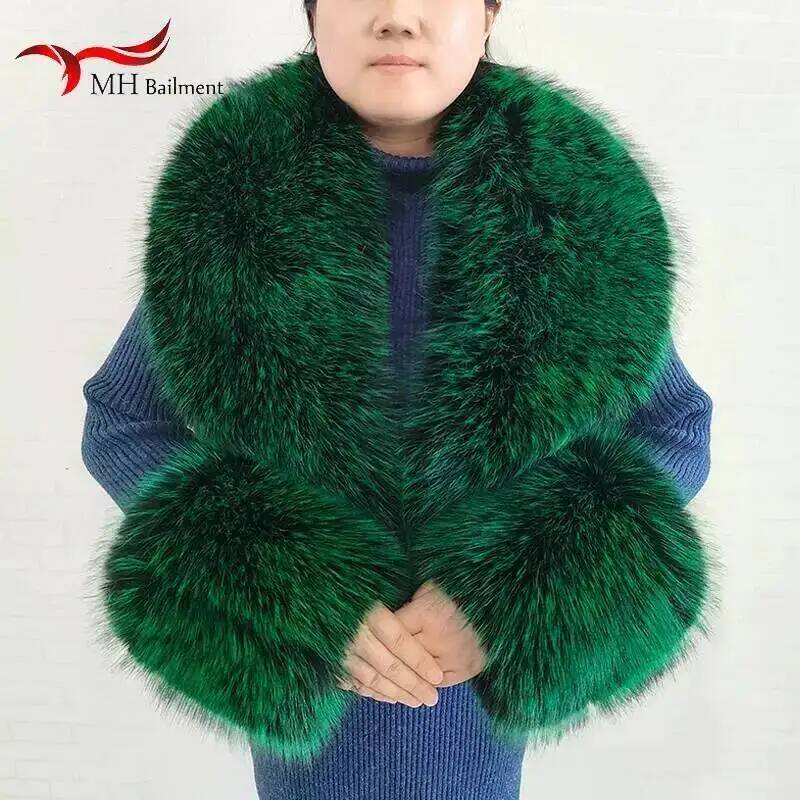 Large Women Faux Fox Fur Scarf - Shawl Wrap Winter ulasan dan harga