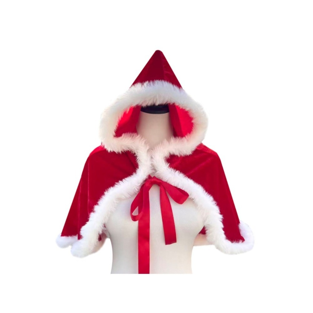 Women Christmas Velvet Hooded  - Shawl Wrap Winter ulasan dan harga