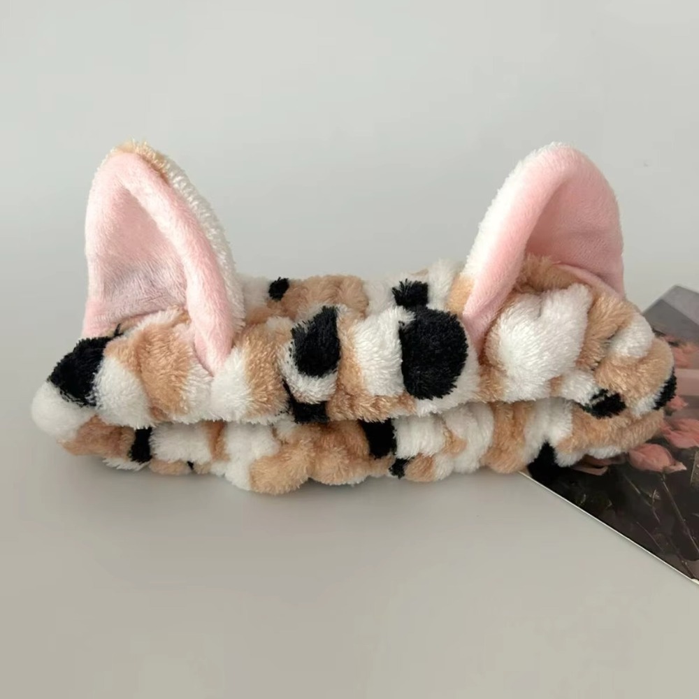 3pcs/set Leopard Print Cute Ca - Winter Headband Fleece ulasan dan harga