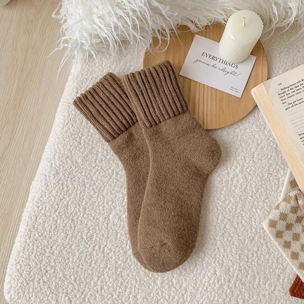 Creative Solid Color Thickened - Thermal Sock Wool ulasan dan harga